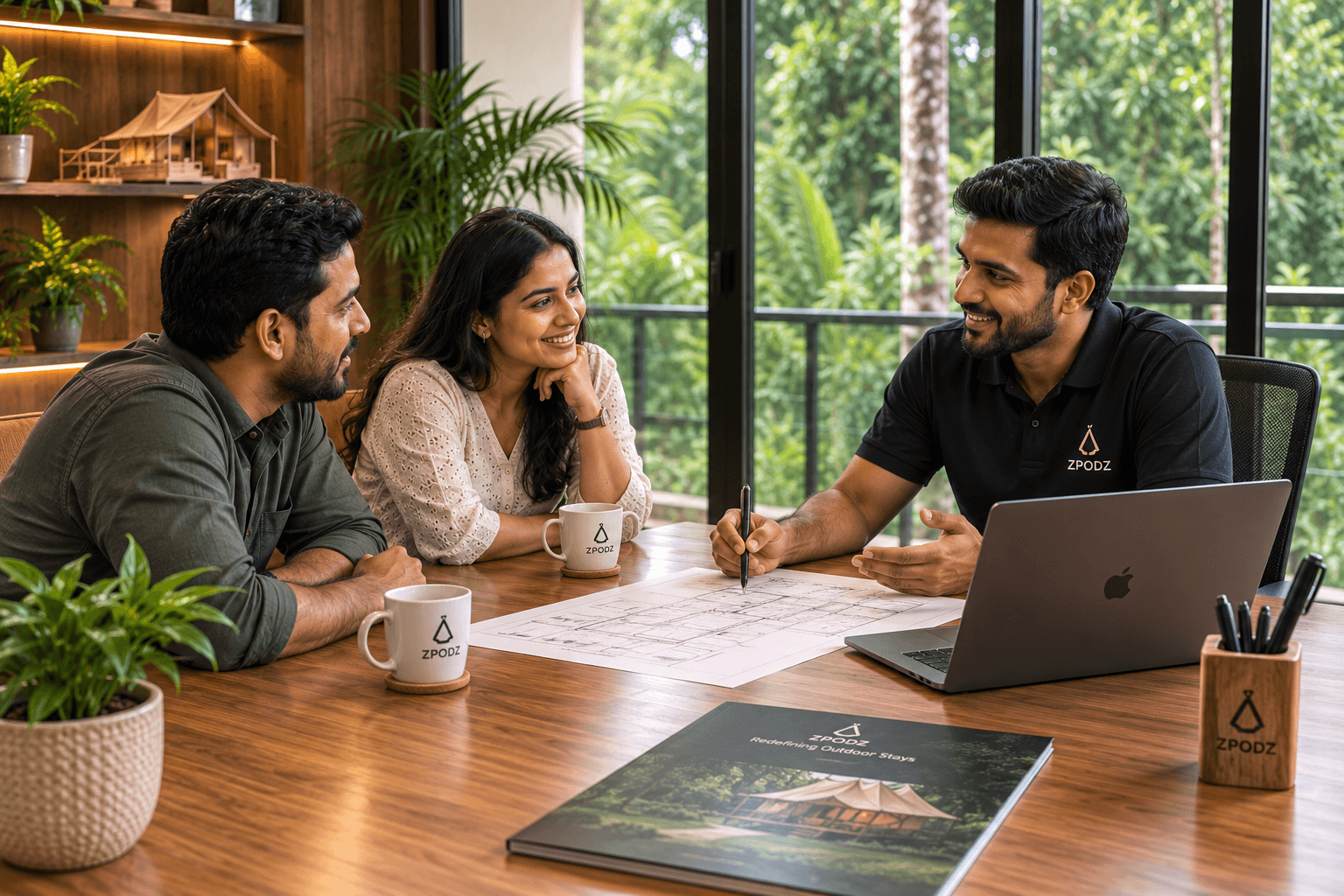 ZPODZ team discussing a project with a prospective customer