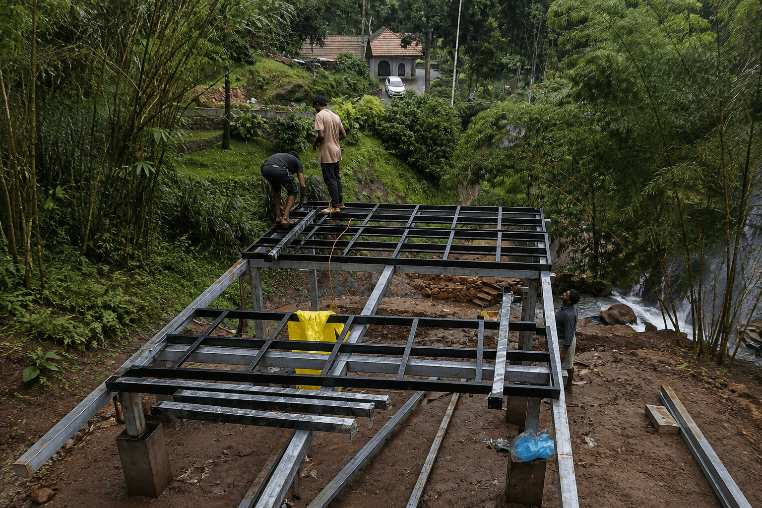 ZPODZ structure being positioned on site